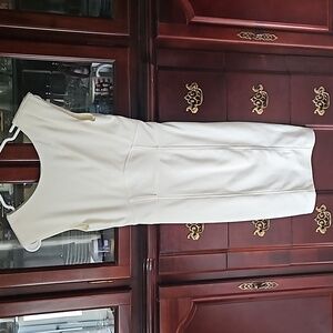 FOREVER 21 IVORY PLEATED MIDI DRESS